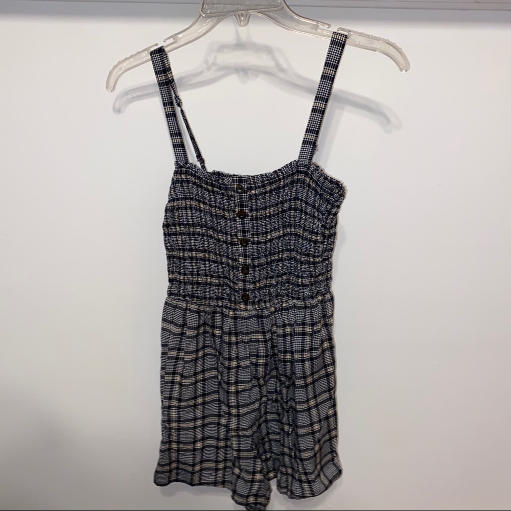 Black/White/Yellow Checkered Romper